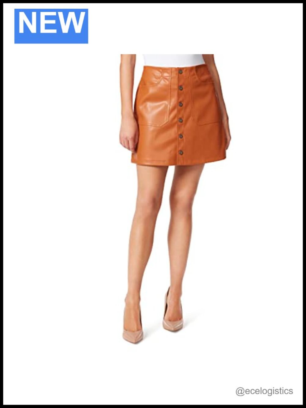 High Rise Button Down Mini Skirt A-Line Casual Professional